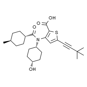 5-(3,3-二甲基-1-丁炔-1-基)-3-[(顺式-4-羟基环己基)[(反式-4-甲基环己基)羰基]氨基]-2-噻吩甲酸, 99%