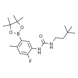 1-(3,3-二甲基丁基)-3-(2-氟-4-甲基-5-(4,4,5,5-四甲基-1,3,2-二氧硼杂环戊烷-2-基)苯基)脲, 97%