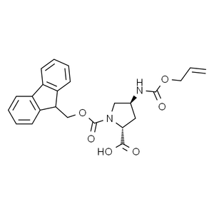 (2R,4S)-1-(((9H-芴-9-基)甲氧基)羰基)-4-(((烯丙氧基)羰基)氨基)吡咯烷-2-羧酸, 95+%