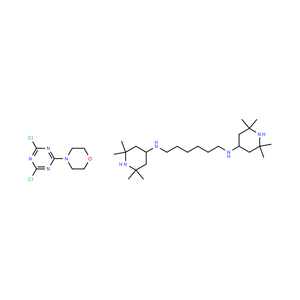 聚[N,N'-双(2,2,6,6-四甲基-4-哌啶基)-1,6-己二胺-co-2,4-二氯-6-吗啉-1,3,5-三嗪], MP.100-140°C