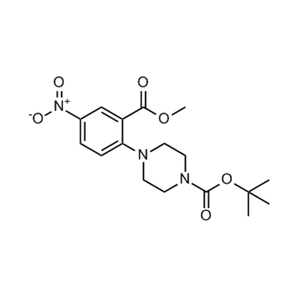 2-(4-(叔丁氧羰基)哌嗪-1-基)-5-硝基苯甲酸甲酯, 95%